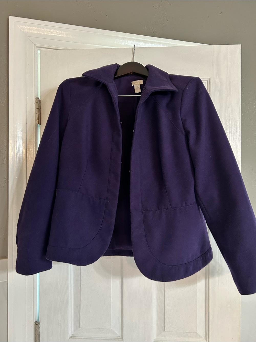Women's Chics Purple Collared Jacket - Classic Tailored Style